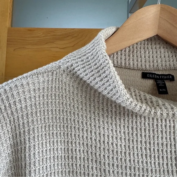 Eileen Fisher Soft Beige Turtleneck Sweater - Picture 3 of 7